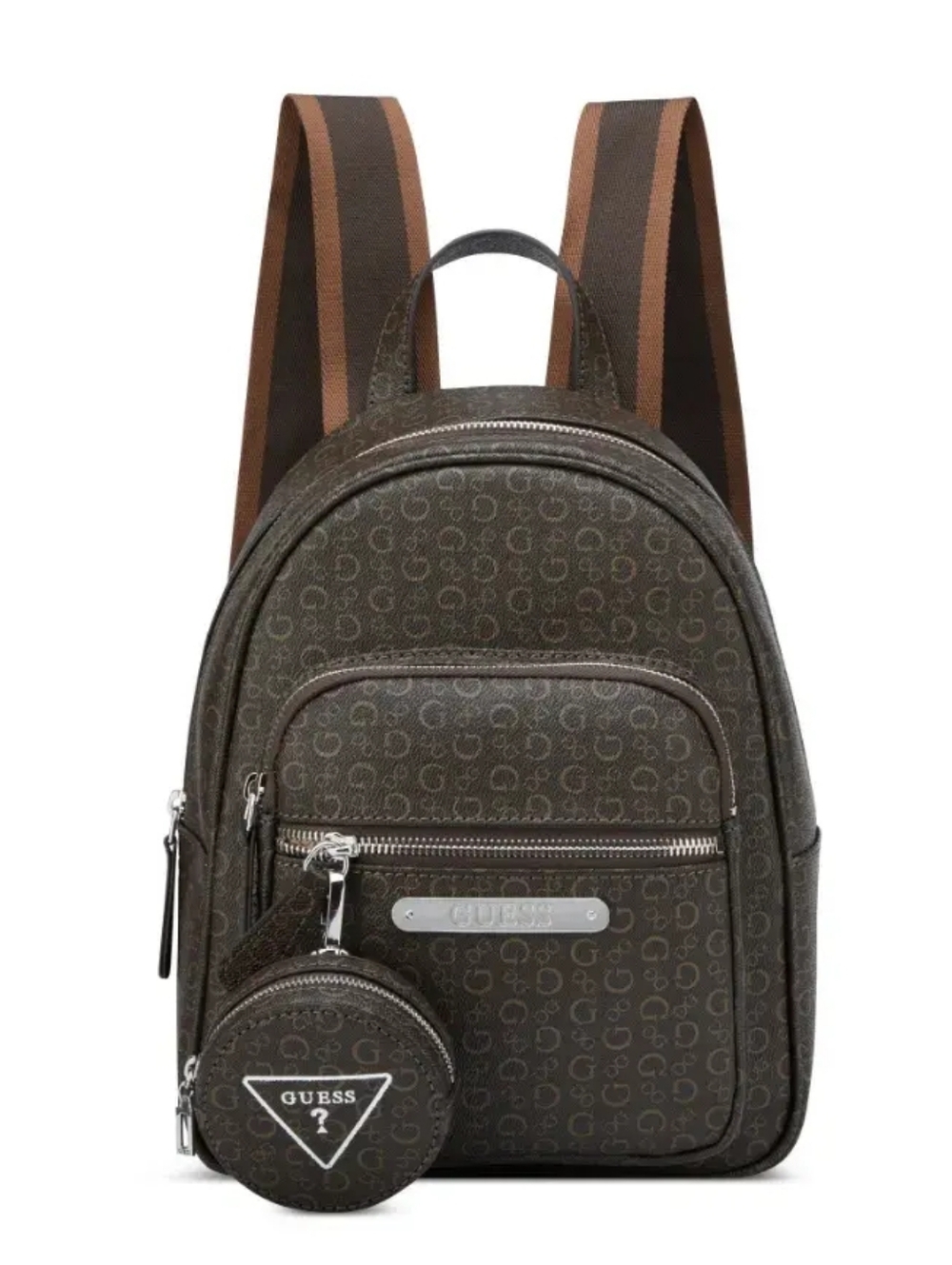 Guess Brown Signature Backpack with Coin Pouch